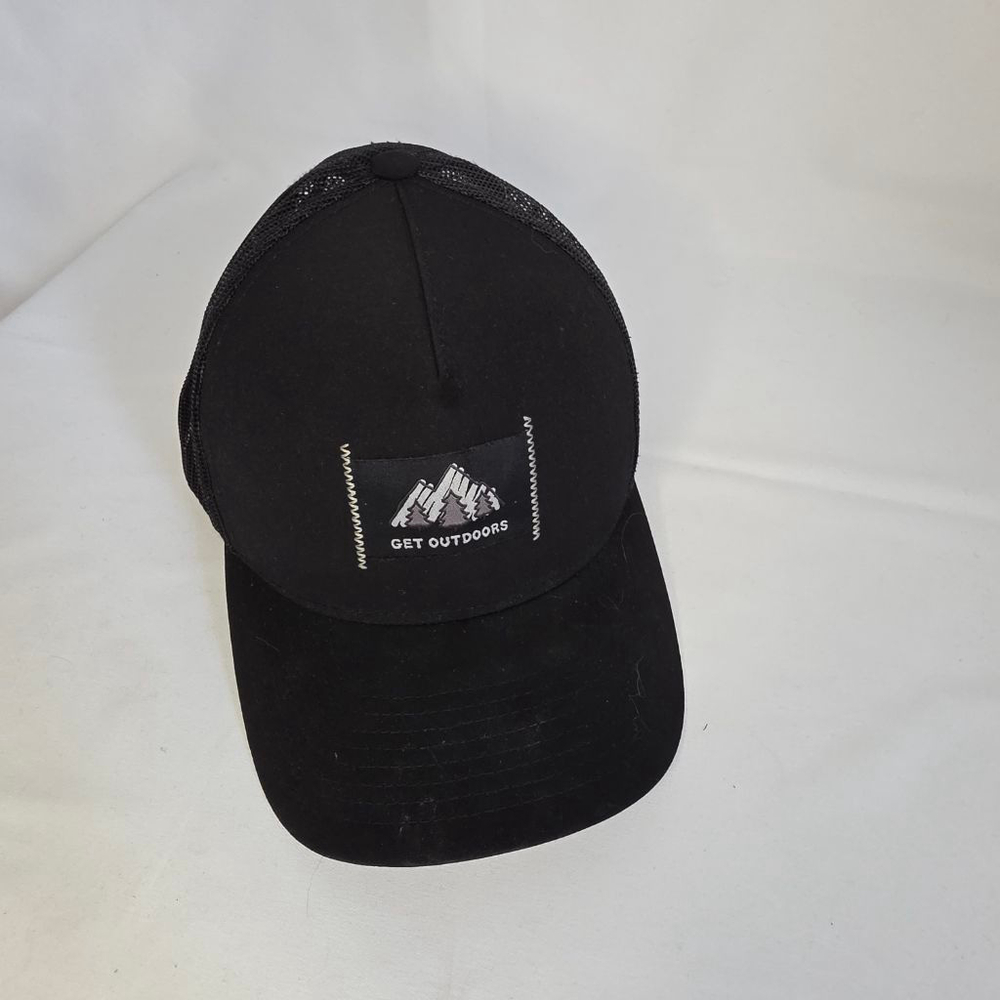 Men's Life is Good Black "Get Outdoors" Mesh Back Trucker Hat One Size